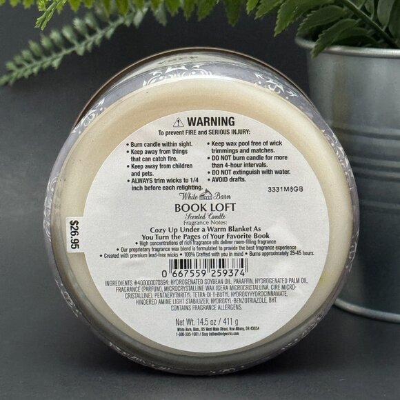 BBW Book Loft White Barn Bath & Body Works 3 Wick Candle - Picture 9 of 10